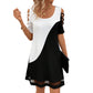 👗Luftiges Midikleid mit Mesh-Saum und Farbblock