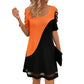 👗Luftiges Midikleid mit Mesh-Saum und Farbblock