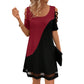 👗Luftiges Midikleid mit Mesh-Saum und Farbblock