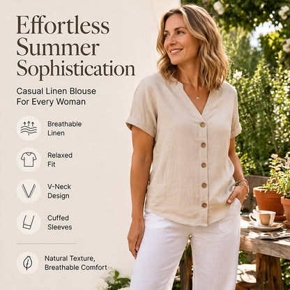 🧨 Bestseller ist zurück – alle, die beim letzten Mal leer ausgingen, jetzt zugreifen! Lässiges Sommer-Top mit V-Ausschnitt für Damen