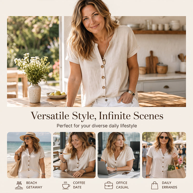 🧨 Bestseller ist zurück – alle, die beim letzten Mal leer ausgingen, jetzt zugreifen! Lässiges Sommer-Top mit V-Ausschnitt für Damen