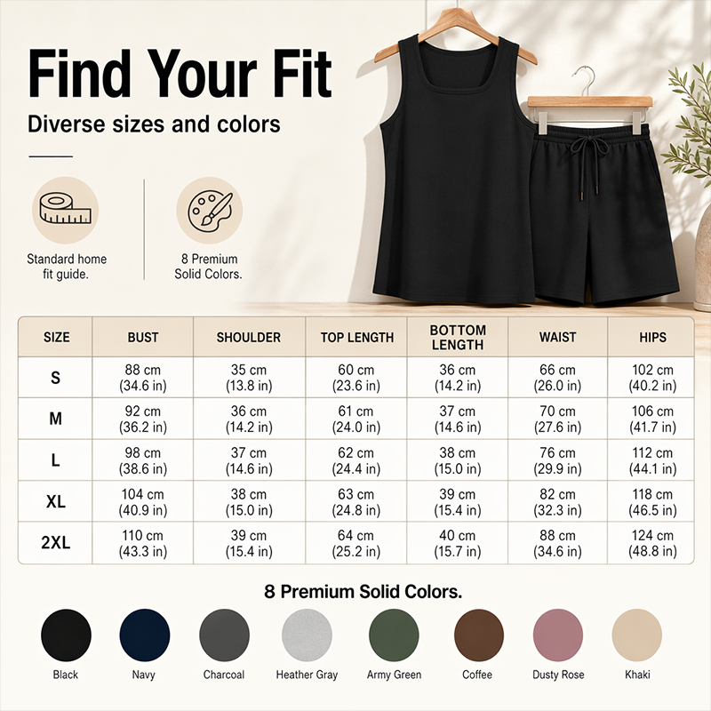 Set aus einem lässigen Tanktop und Shorts mit Kordelzug für Damen