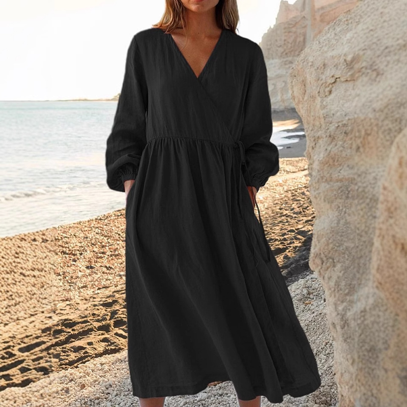 🔥 50 % RABATT 👗 Elegantes Damenkleid mit Bindegürtel