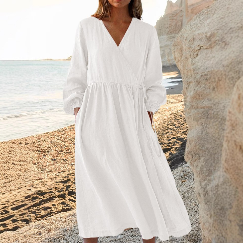 🔥 50 % RABATT 👗 Elegantes Damenkleid mit Bindegürtel