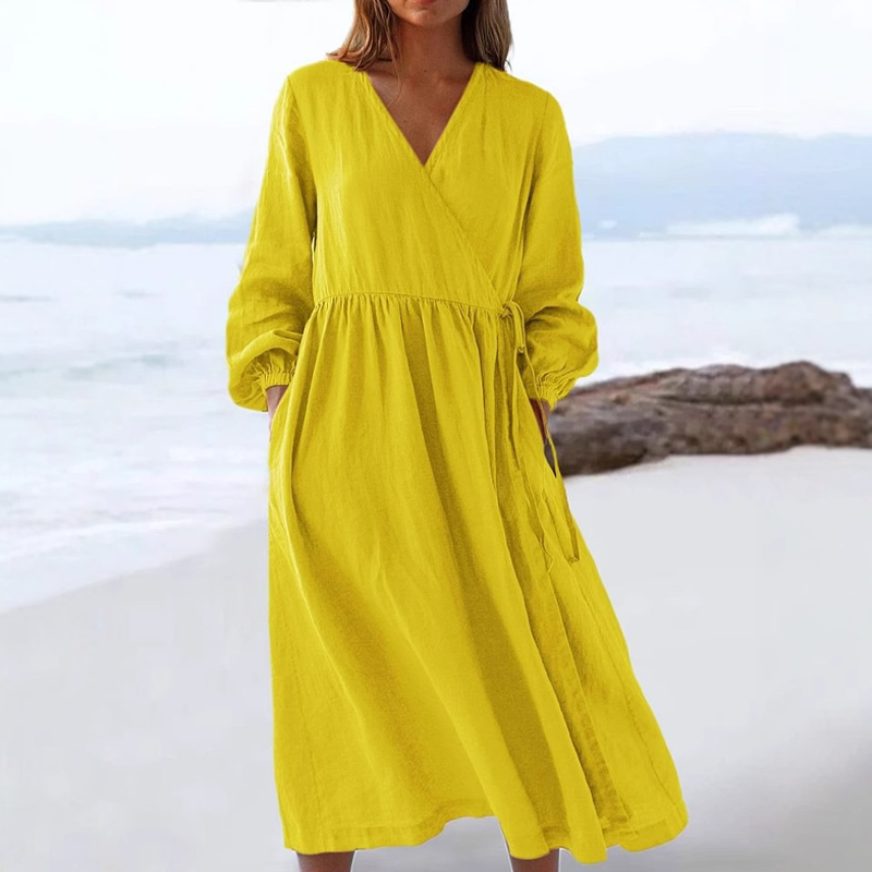 🔥 50 % RABATT 👗 Elegantes Damenkleid mit Bindegürtel