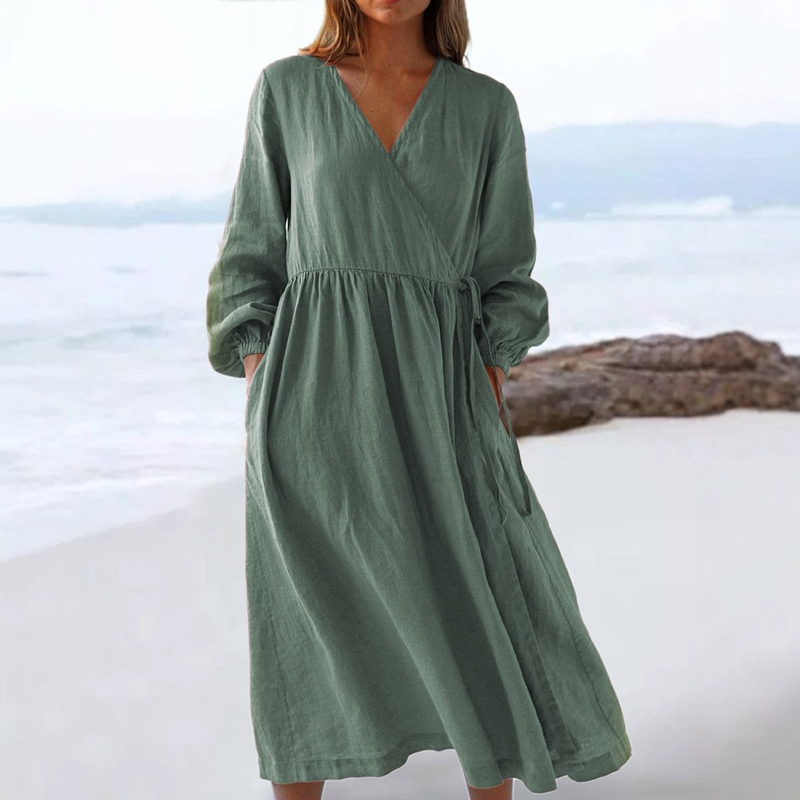 🔥 50 % RABATT 👗 Elegantes Damenkleid mit Bindegürtel