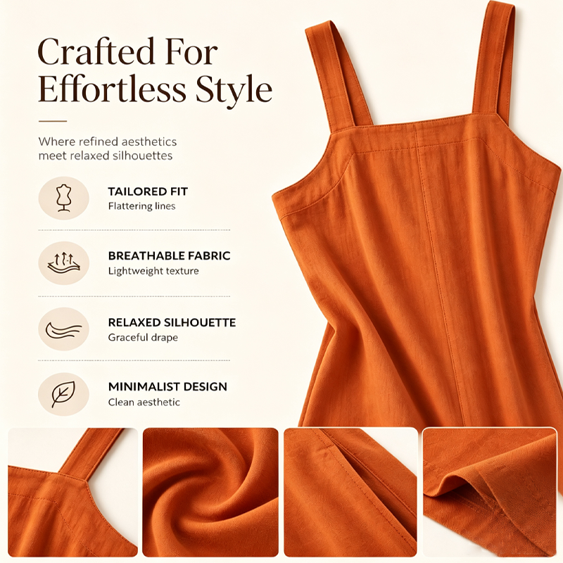 ✨Lässiger Jumpsuit für Damen mit breiten Trägern und Knöpfen