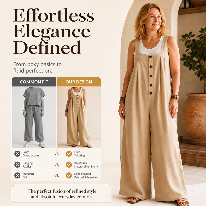 ✨Lässiger Jumpsuit für Damen mit breiten Trägern und Knöpfen