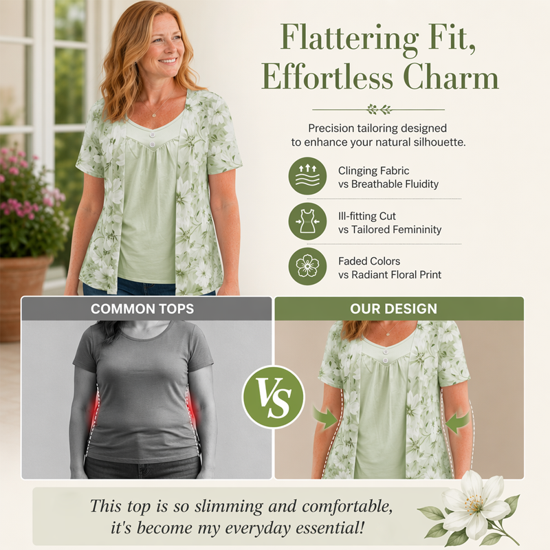 ✨✨Damen Plus-Size Blumenprint-Oberteil💕