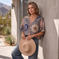 🛍️  Bohemian-Bluse mit V-Ausschnitt – luftige Passform, vielseitig kombinierbar, ideal für Urlaub & Alltag ✨