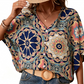 🛍️  Bohemian-Bluse mit V-Ausschnitt – luftige Passform, vielseitig kombinierbar, ideal für Urlaub & Alltag ✨
