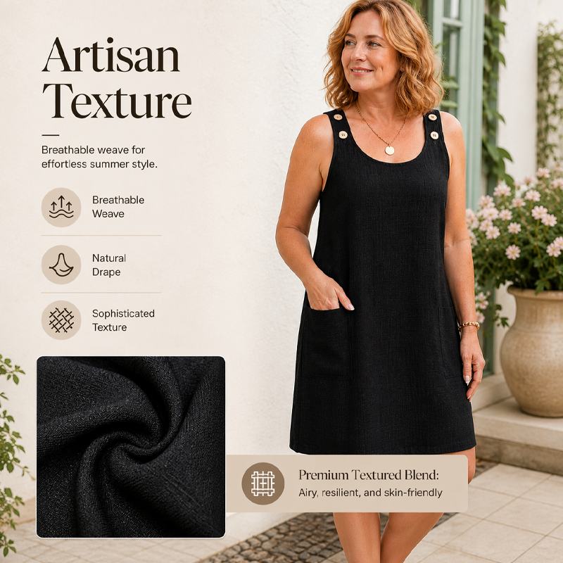 ✨✨Ärmelloses Tanktop-Kleid für Damen mit Taschen💕