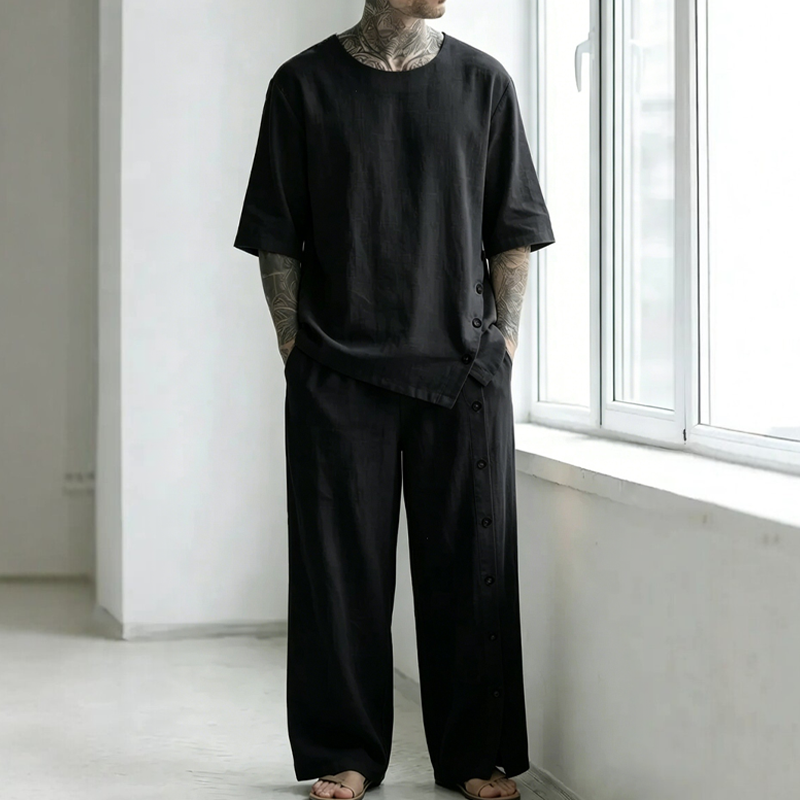 Zweiteiliges Set mit lässigem Hemd und Hose für Herren