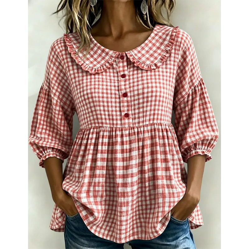 🌟 Der Look, den alle suchen – bei uns 50% günstiger! Lässiges Oberteil mit Karomuster für Damen