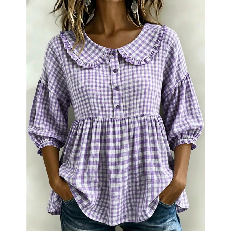 🌟 Der Look, den alle suchen – bei uns 50% günstiger! Lässiges Oberteil mit Karomuster für Damen