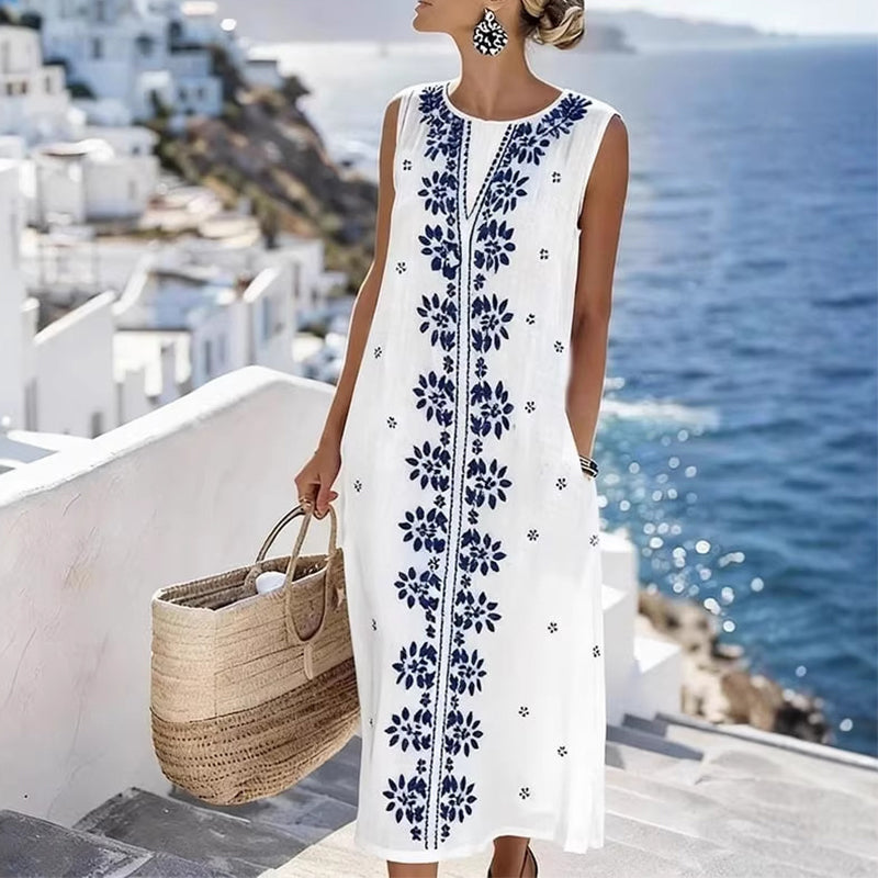 🌺Ärmelloses Maxikleid für Damen mit Digitaldruck