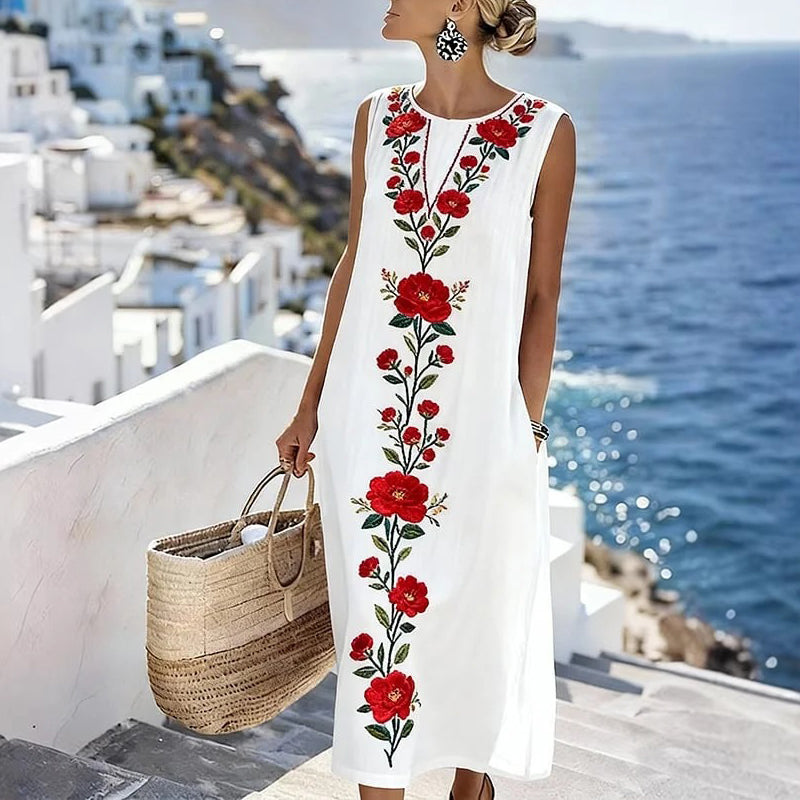 🌺Ärmelloses Maxikleid für Damen mit Digitaldruck