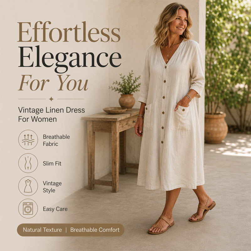 👗Lässiges Damen-Kleid mit Knopfleiste und Taschen