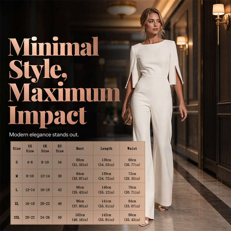 ✨Eleganter, schmal geschnittener Jumpsuit mit Perlenverzierung