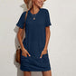 Lockeres Sommer-T-Shirt-Kleid für Damen mit Taschen