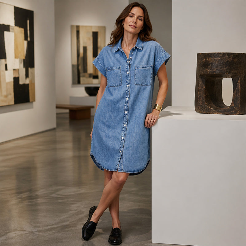 ⌛ Nur solange Vorrat reicht – danach regulärer Preis! 👗Lässiges Jeanskleid für Damen