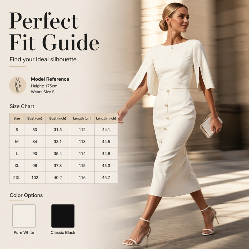 🚨 Eilmeldung: 50% endet heute Nacht! 👗Elegantes Damenkleid mit geschlitzten Ärmeln