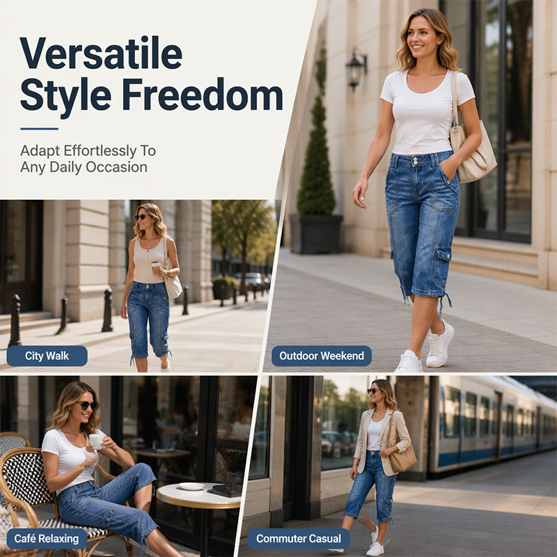 Damen Capri-Jeans mit geradem Bein