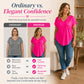 Damen lässiges V-Ausschnitt Kurzarm-T-Shirt.