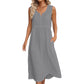 👗Ärmelloses Baumwoll-Leinen-Kleid für Damen