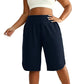 📢📢50% RABATT !!⏰Damen Lässige Weite-Bein Knielange Shorts