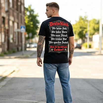 👕 50% RABATT!👕 Deutschland Heritage Bedrucktes Kurzarm-Rundhals-T-Shirt für Herren – Patriotisches Print, weich & atmungsaktiv – Perfekt für Alltag, Fußball, Oktoberfest & Freizeit ✨