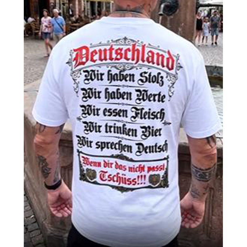 👕 50% RABATT!👕 Deutschland Heritage Bedrucktes Kurzarm-Rundhals-T-Shirt für Herren – Patriotisches Print, weich & atmungsaktiv – Perfekt für Alltag, Fußball, Oktoberfest & Freizeit ✨