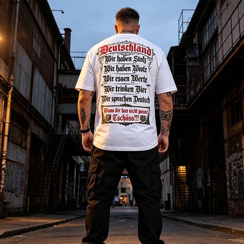 👕 50% RABATT!👕 Deutschland Heritage Bedrucktes Kurzarm-Rundhals-T-Shirt für Herren – Patriotisches Print, weich & atmungsaktiv – Perfekt für Alltag, Fußball, Oktoberfest & Freizeit ✨
