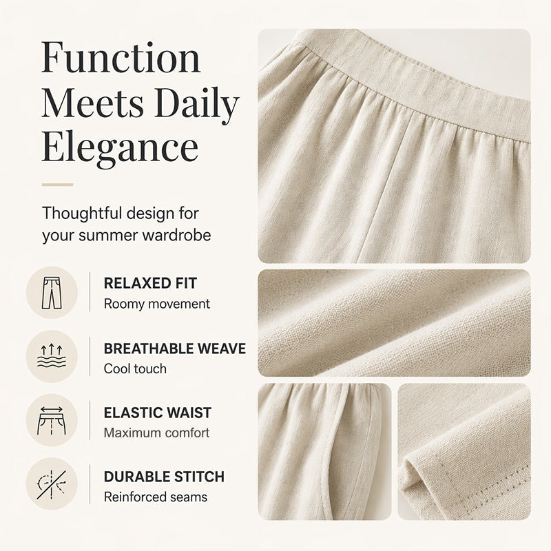 Set aus kurzärmeligem Oberteil und Hose mit weitem Bein für Damen