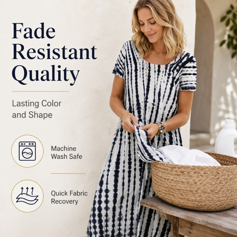 Damen lässig locker sitzendes Batikdruck-Kleid