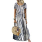 Damen lässig locker sitzendes Batikdruck-Kleid
