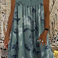 Ärmelloses Damenkleid mit Rundhalsausschnitt und Print