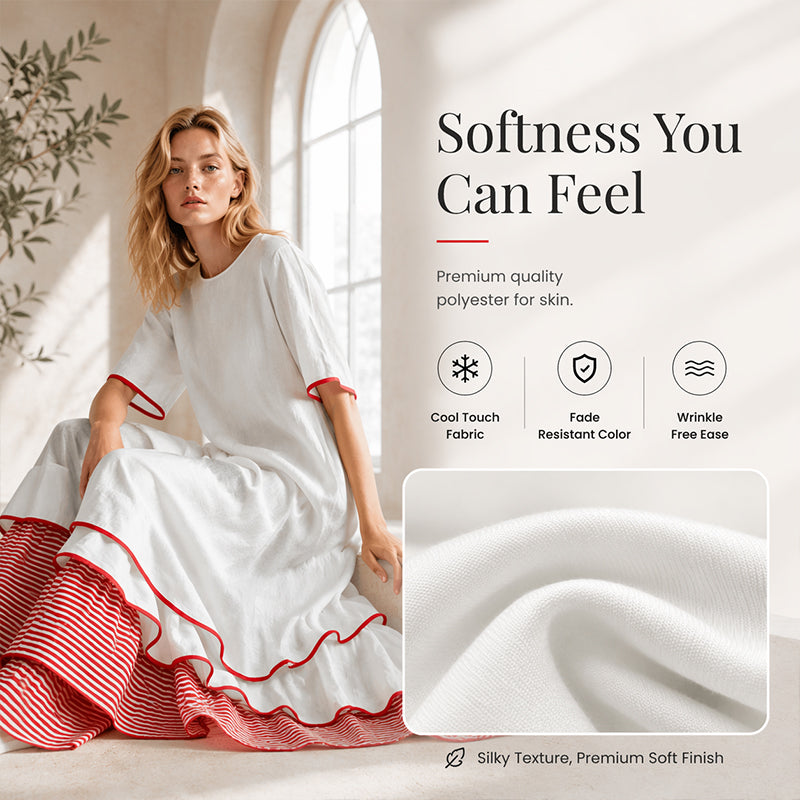 Sommerliches Maxikleid für Damen mit gestuften Rüschen