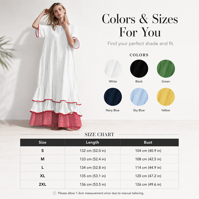 Sommerliches Maxikleid für Damen mit gestuften Rüschen