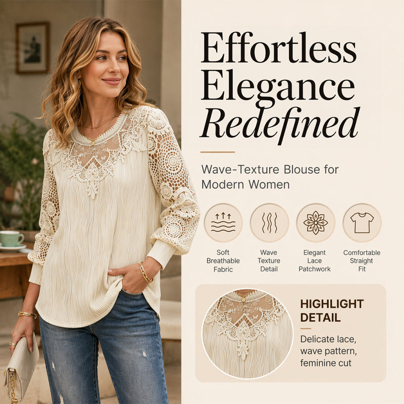 ⌛Zeitlich begrenztes Angebot – Elegantes Patchwork-Oberteil aus Spitze für Damen
