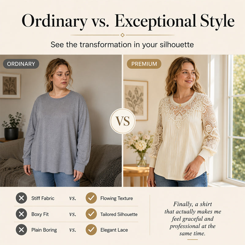 ⌛Zeitlich begrenztes Angebot – Elegantes Patchwork-Oberteil aus Spitze für Damen