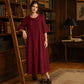 Damen lässiges Sommerkleid mit rundem Ausschnitt.