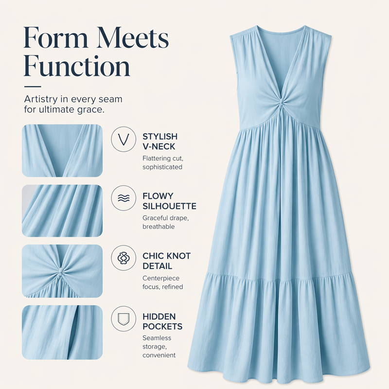 ✨🛍️Neu eingetroffen – Plisseekleid mit V-Ausschnitt und Seitentaschen – Leicht und luftig, ideal für Strandspaziergänge oder einen Brunch 🍃