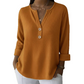 👚Top-Auswahl – Henley-Shirt mit V-Ausschnitt und Waffelstruktur – Atmungsaktiver Stoff und vielseitige Unifarben 🌿