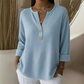 👚Top-Auswahl – Henley-Shirt mit V-Ausschnitt und Waffelstruktur – Atmungsaktiver Stoff und vielseitige Unifarben 🌿