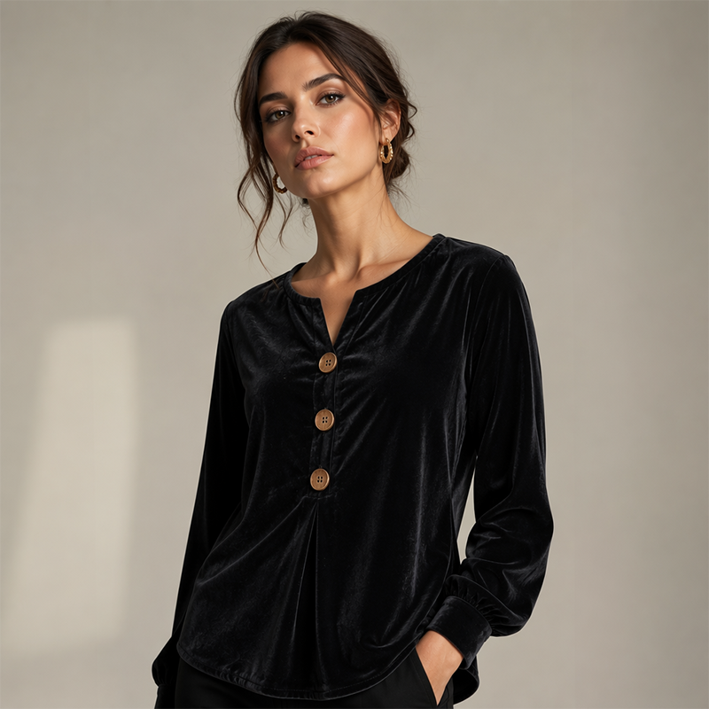 ✨🛍️Neu eingetroffen - Entspannte Samtbluse - Leicht & gepflegter Look für tägliche Eleganz