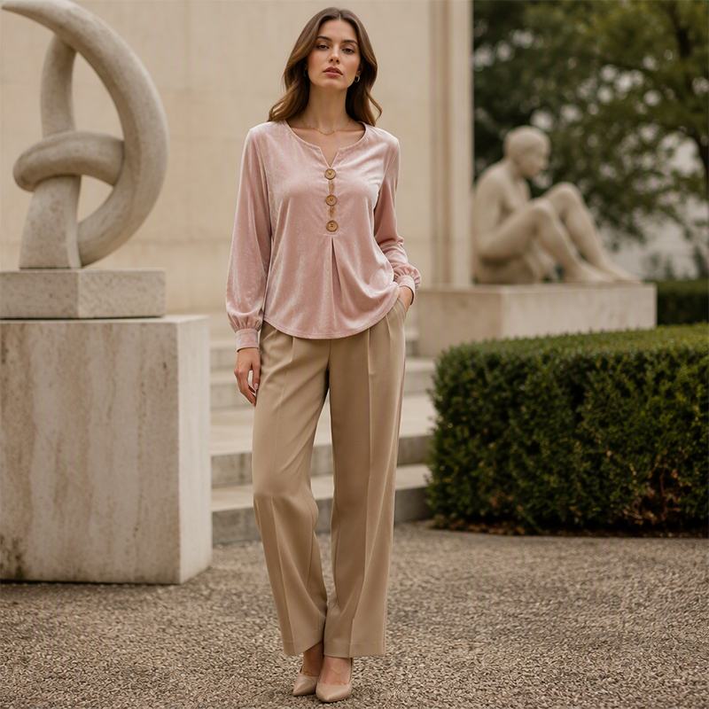 ✨🛍️Neu eingetroffen - Entspannte Samtbluse - Leicht & gepflegter Look für tägliche Eleganz