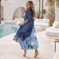 🌺Fließendes, weit geschnittenes Swing-Kleid im indischen Stil
