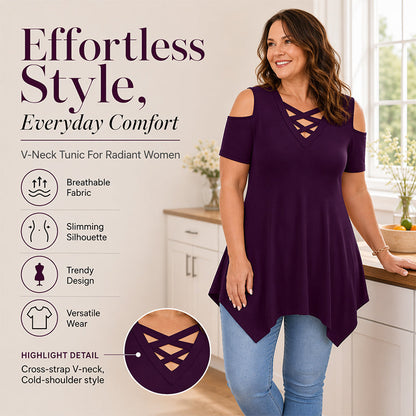 Damen Cold-Shoulder-Criss-Cross-Oberteil