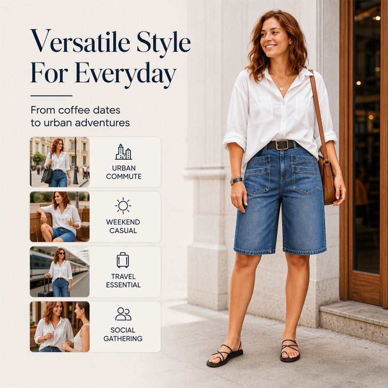 Klassische, kurz geschnittene Jeans mit geradem Bein für Damen